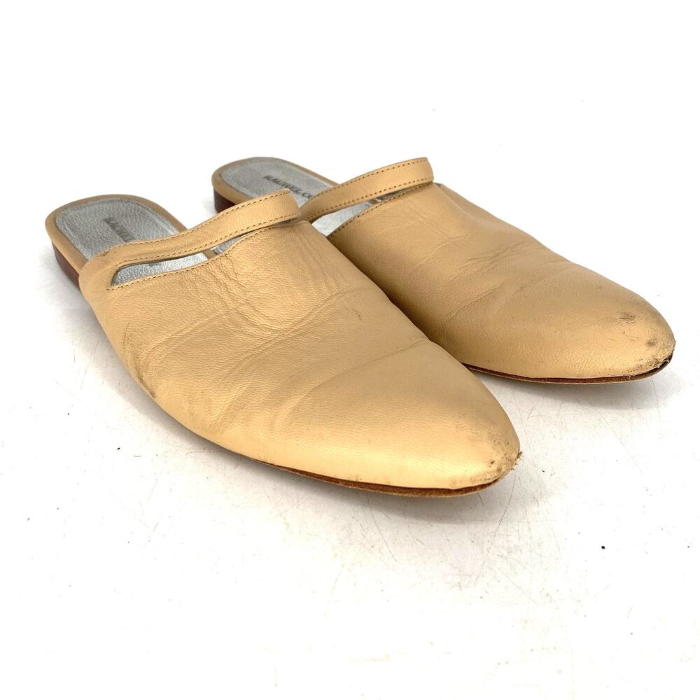 Rachel Comey Cream Beige Leather Slip On Mule Flats Size 7.5
